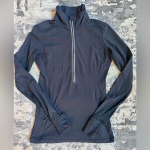 lululemon half zip run top with lace inlay